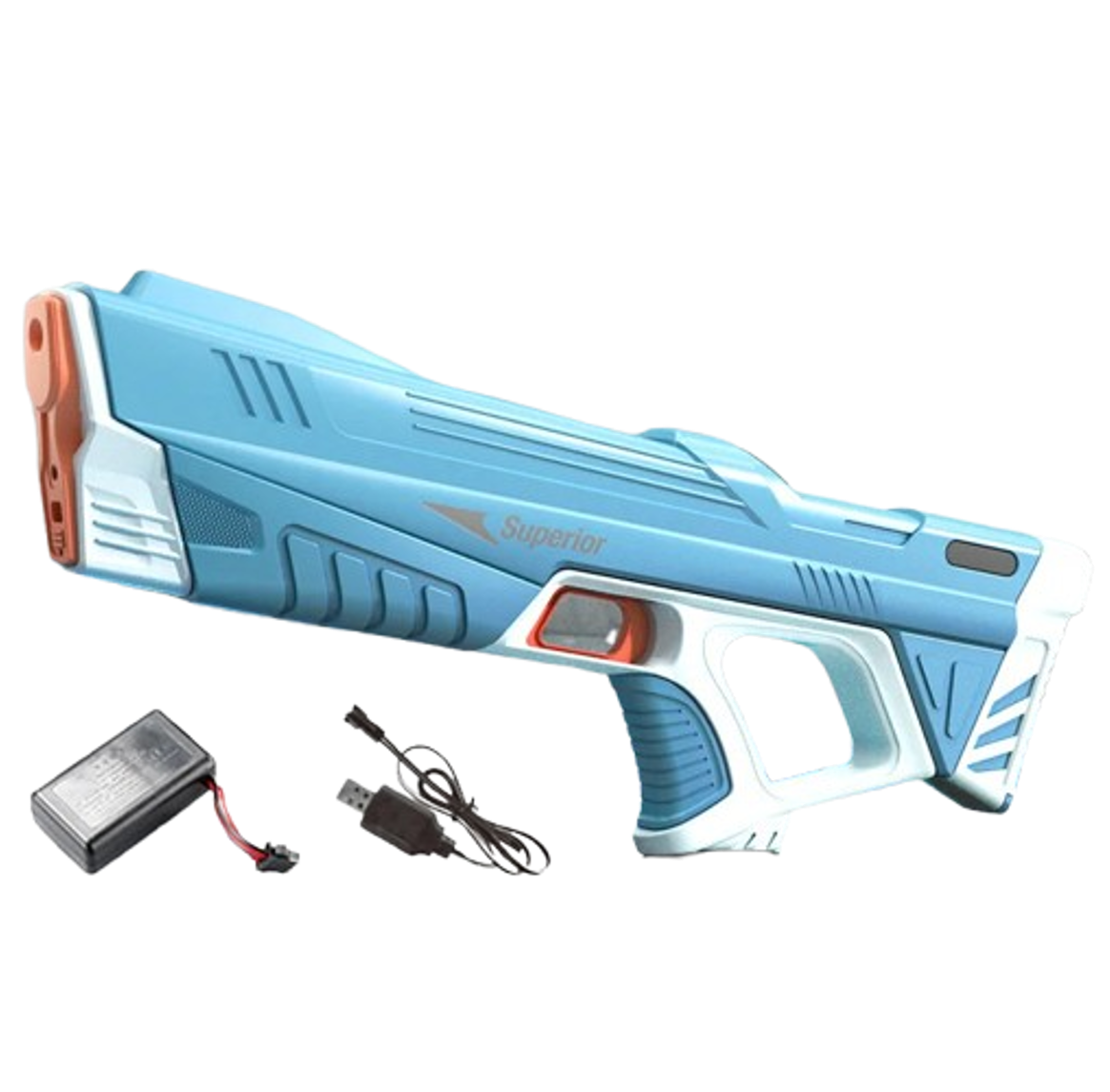 pistolet a eau a batterie bleu