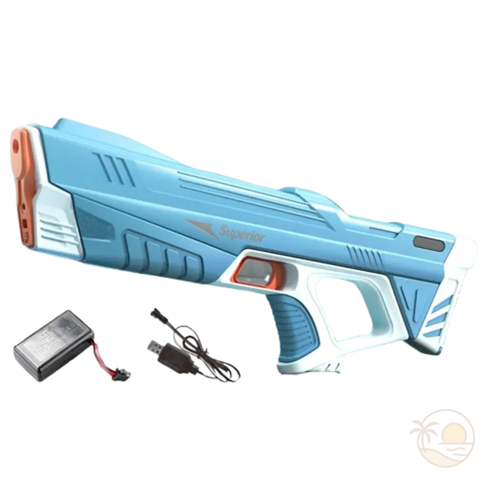 pistolet a eau a batterie bleu