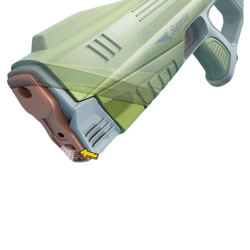 pistolet a eau a batterie vert rempli