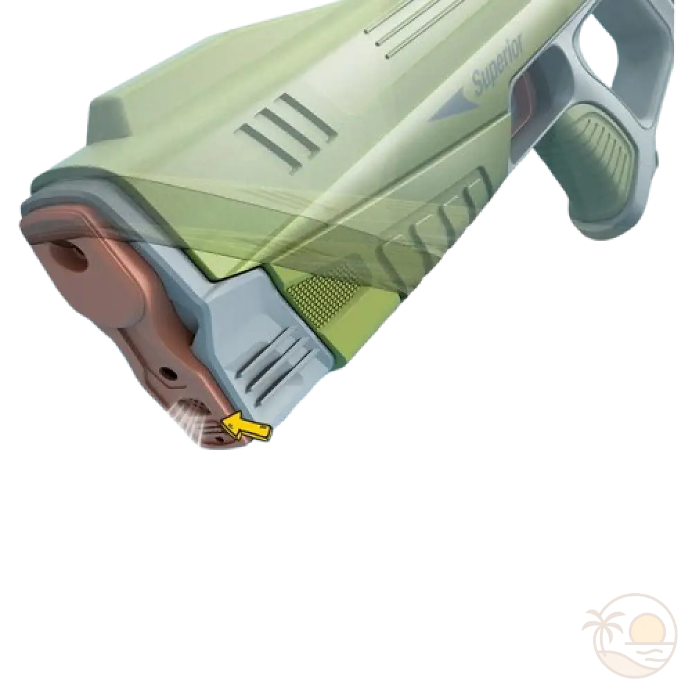 pistolet a eau a batterie vert rempli