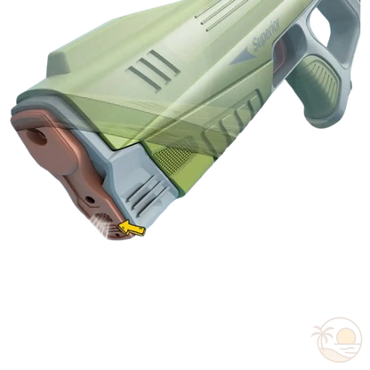 pistolet a eau a batterie vert rempli