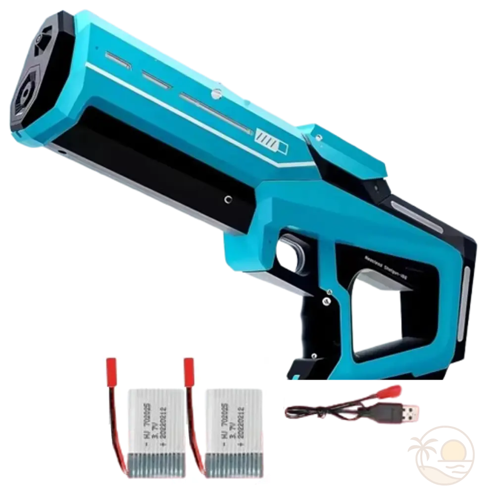 pistolet a eau electrique bleu 2 batteries
