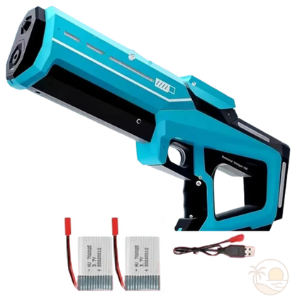pistolet a eau electrique bleu 2 batteries