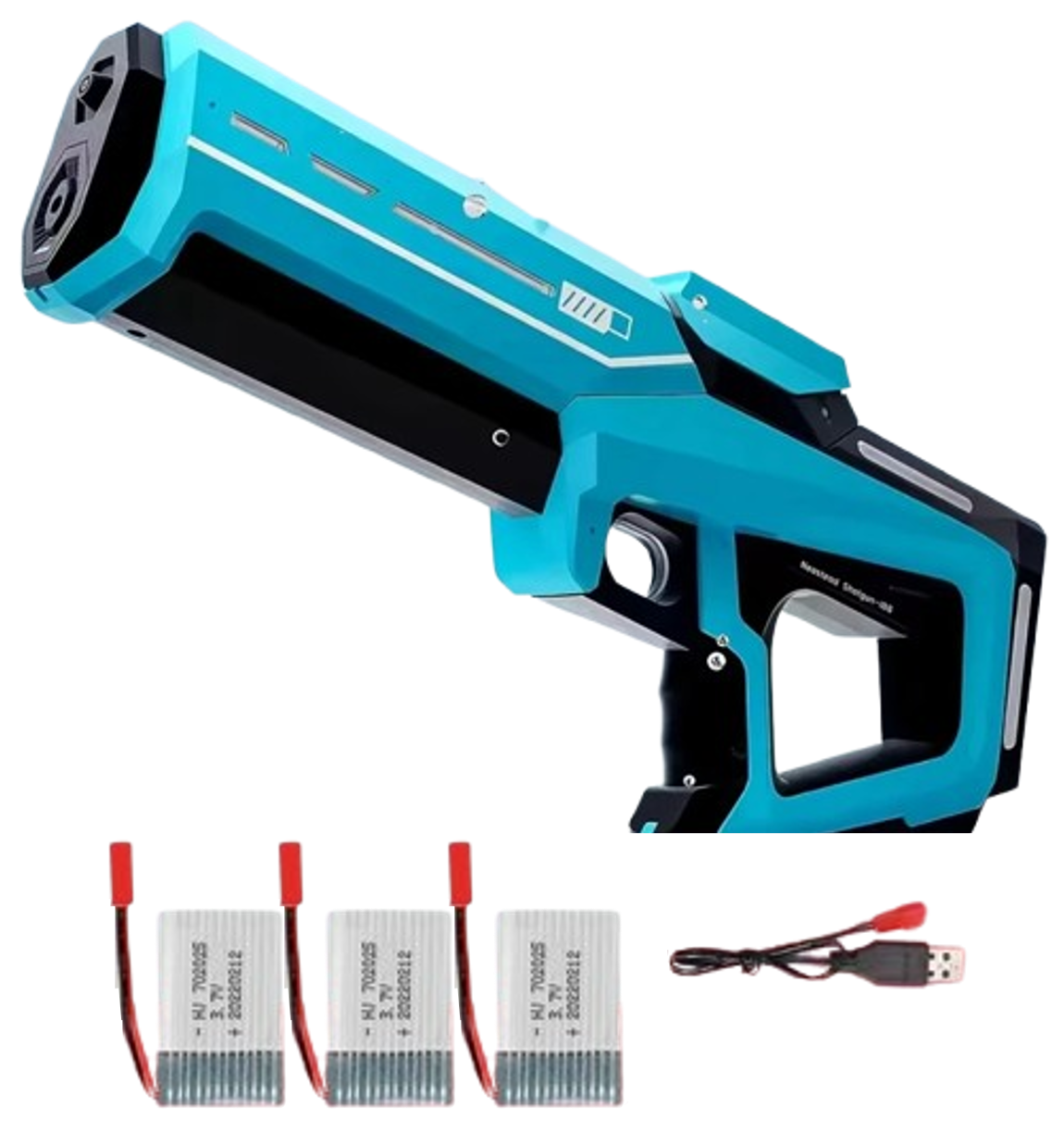 pistolet a eau electrique bleu 3 batteries