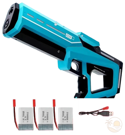 pistolet a eau electrique bleu 3 batteries