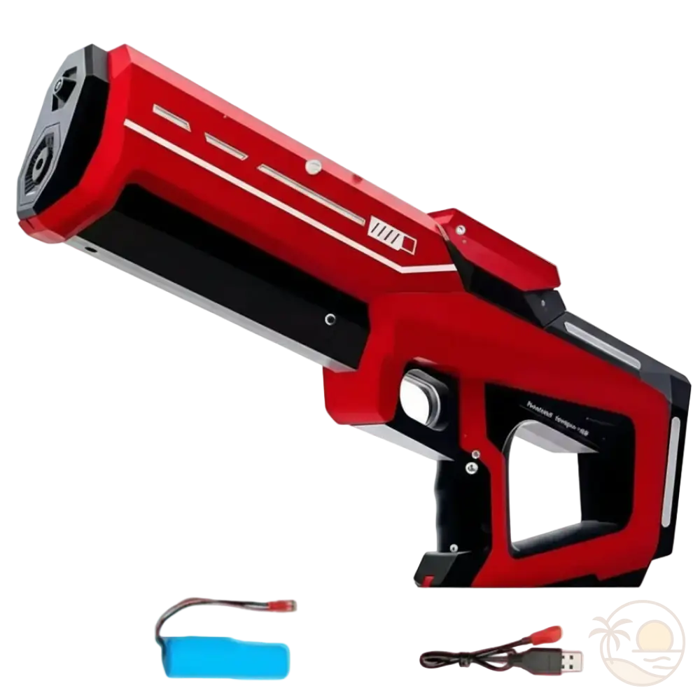 pistolet a eau electrique rouge 1 batterie bleu