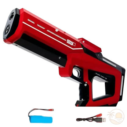 pistolet a eau electrique rouge 1 batterie bleu