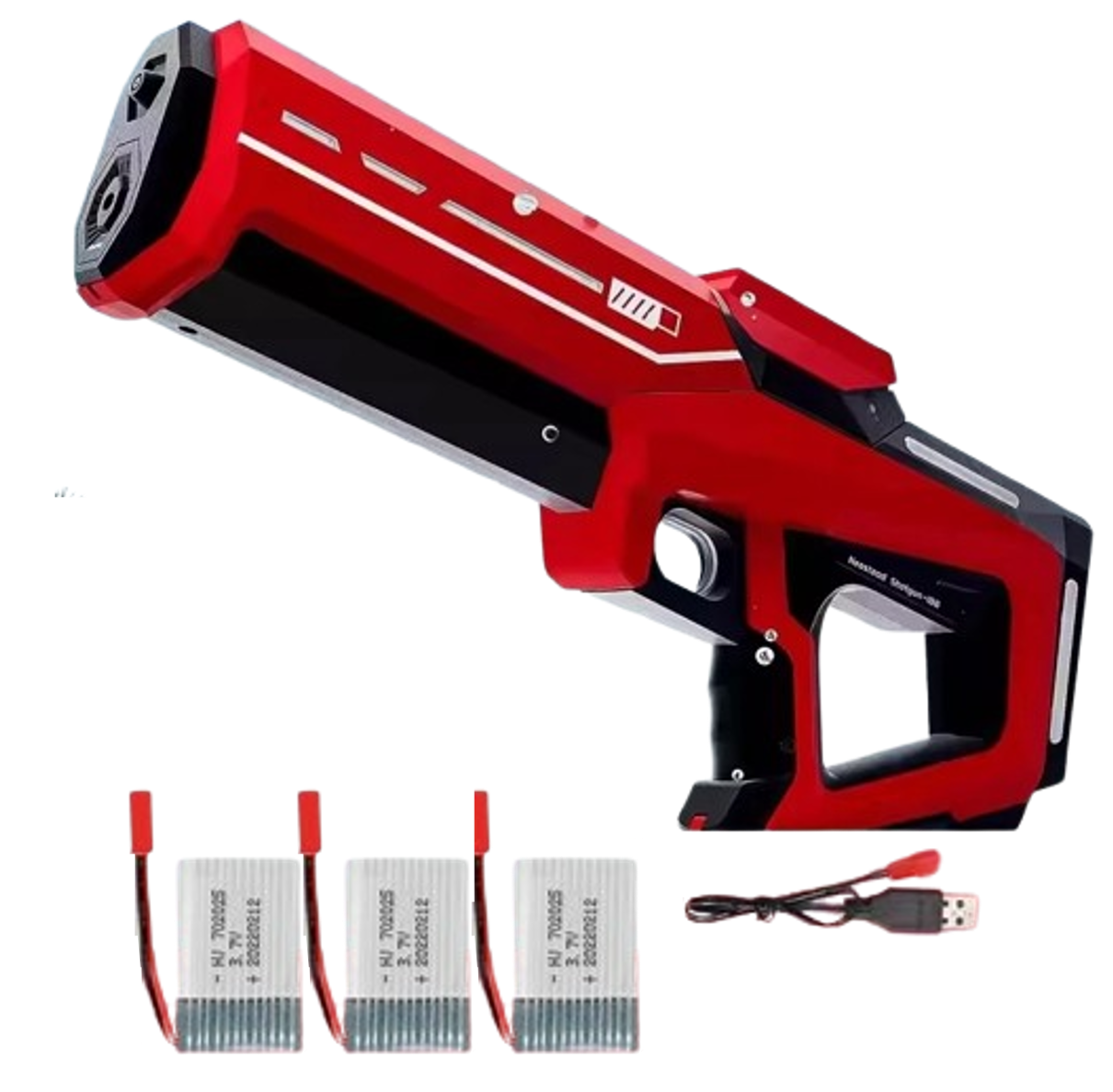 pistolet a eau electrique rouge 3 batteries