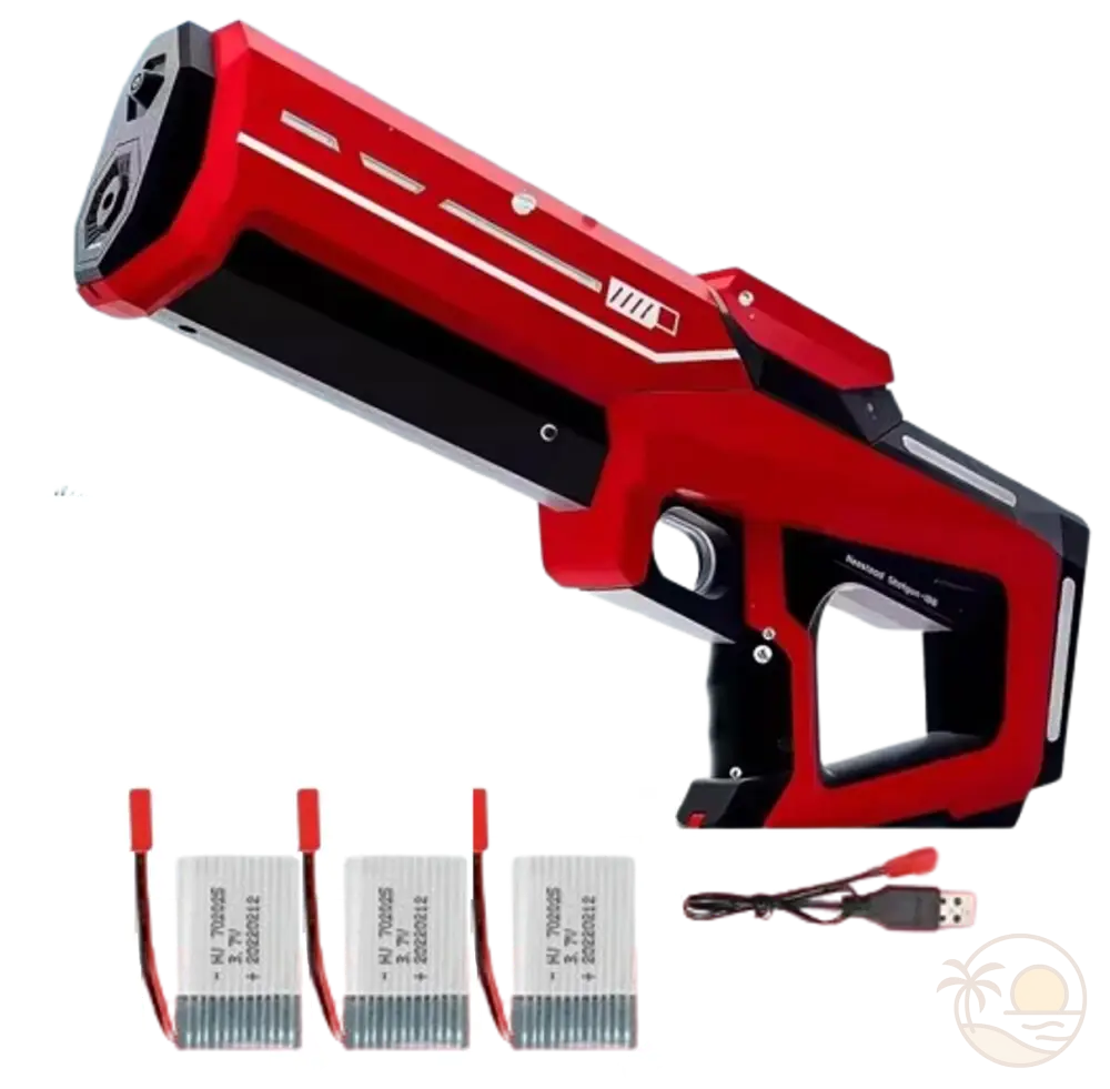 pistolet a eau electrique rouge 3 batteries