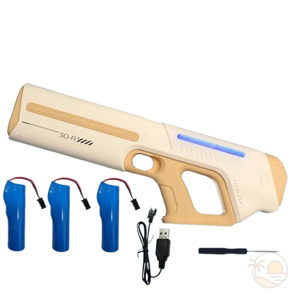 pistolet electrique a eau - beige - 3 batteries