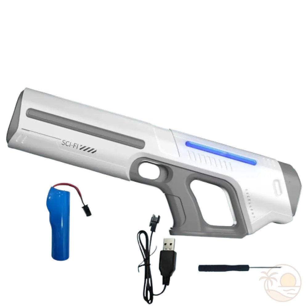 pistolet electrique a eau - blanc - 1 batterie