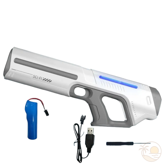 pistolet electrique a eau - blanc - 1 batterie