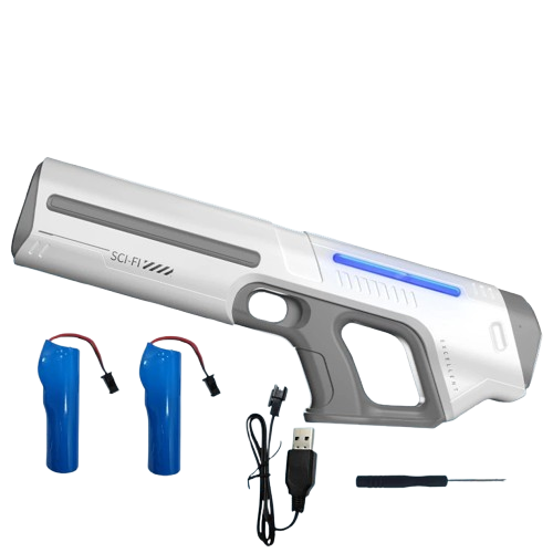 pistolet electrique a eau - blanc - 2 batteries