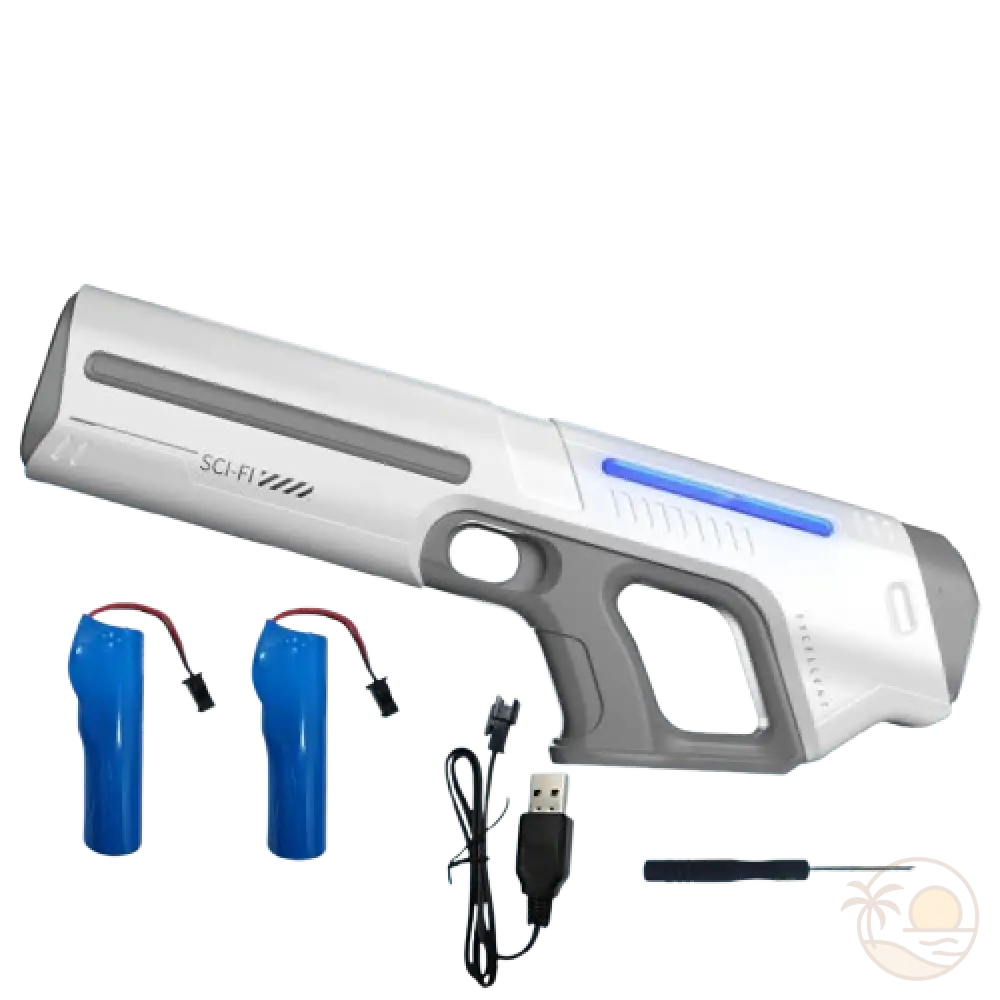 pistolet electrique a eau - blanc - 2 batteries