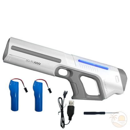 pistolet electrique a eau - blanc - 2 batteries
