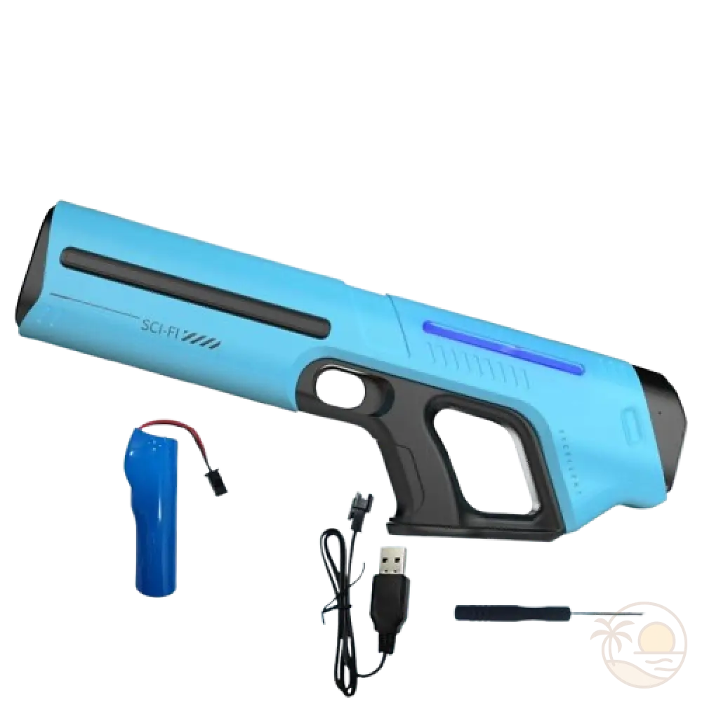 pistolet electrique a eau - bleu - 1 batterie