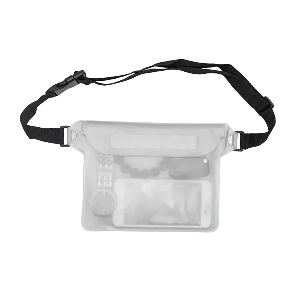 pochette de plage transparente blanc