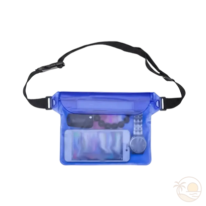 pochette de plage transparente bleu