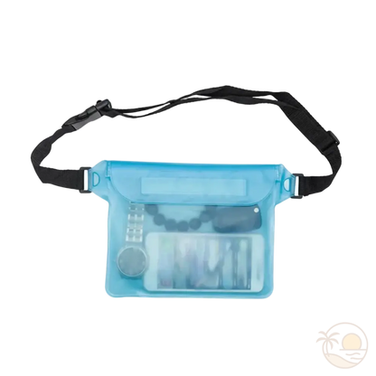pochette de plage transparente bleu clair