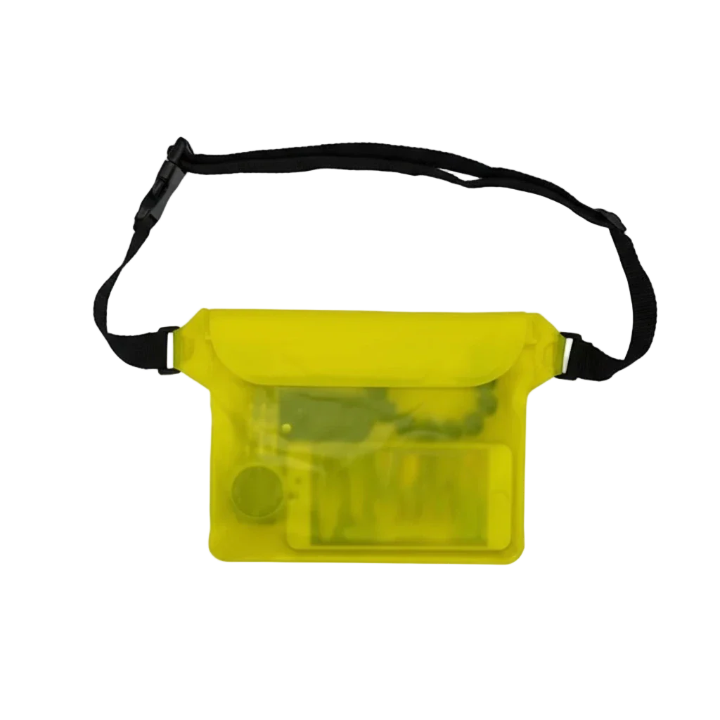 pochette de plage transparente jaune