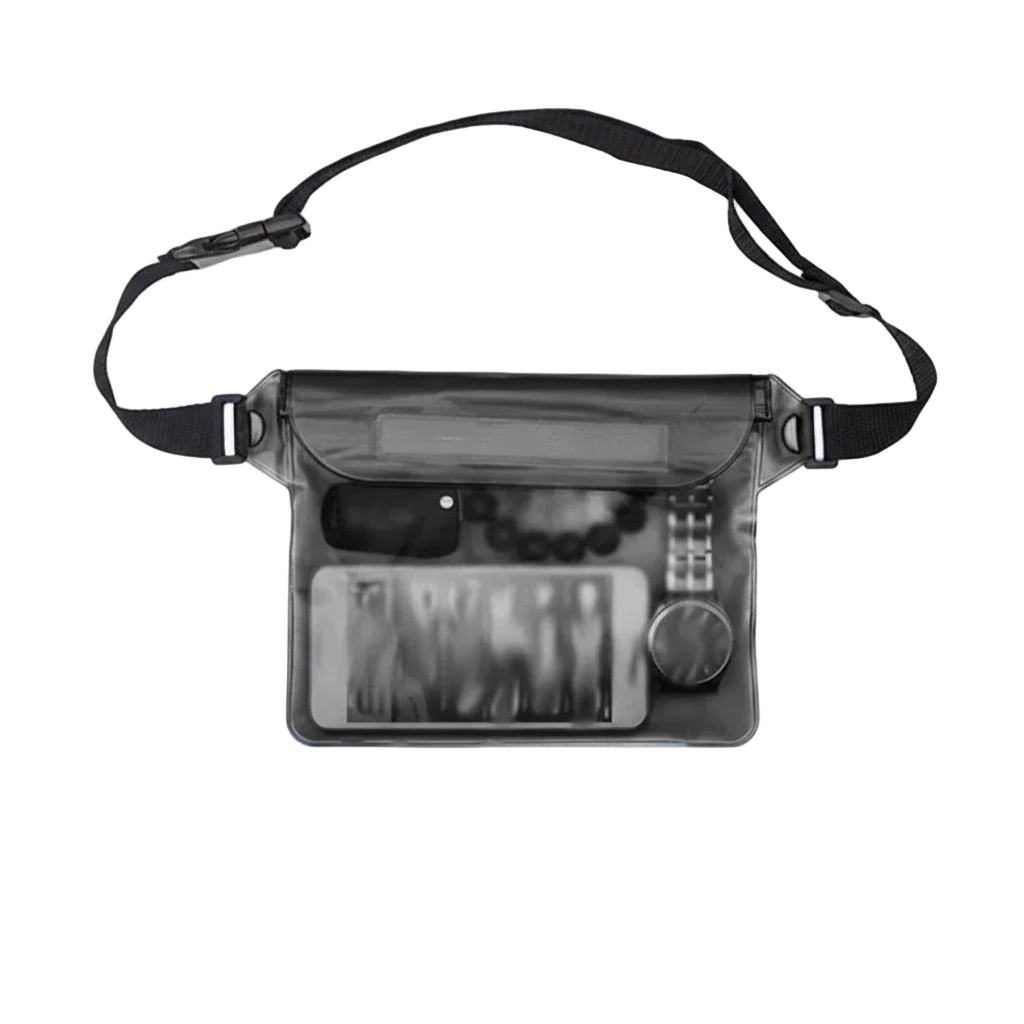 pochette de plage transparente noir