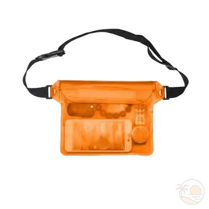 pochette de plage transparente orange