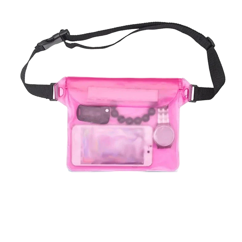 pochette de plage transparente rose
