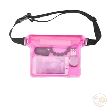 pochette de plage transparente rose