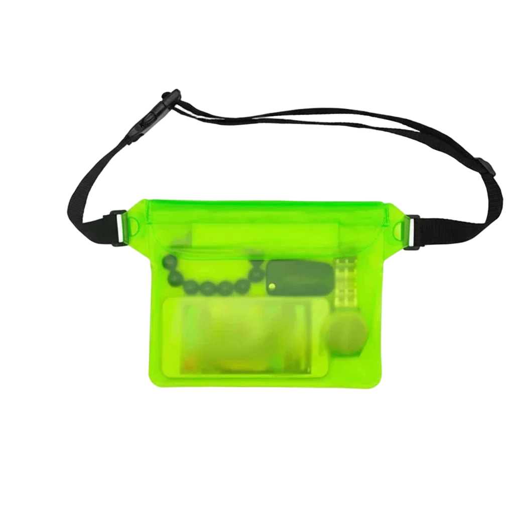 pochette de plage transparente vert