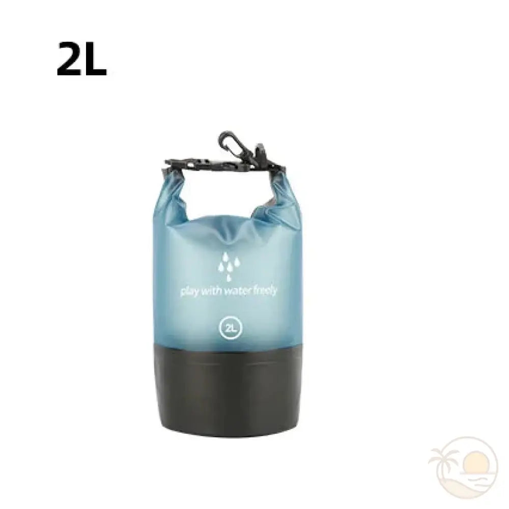pochette plage etanche bleu 2 L