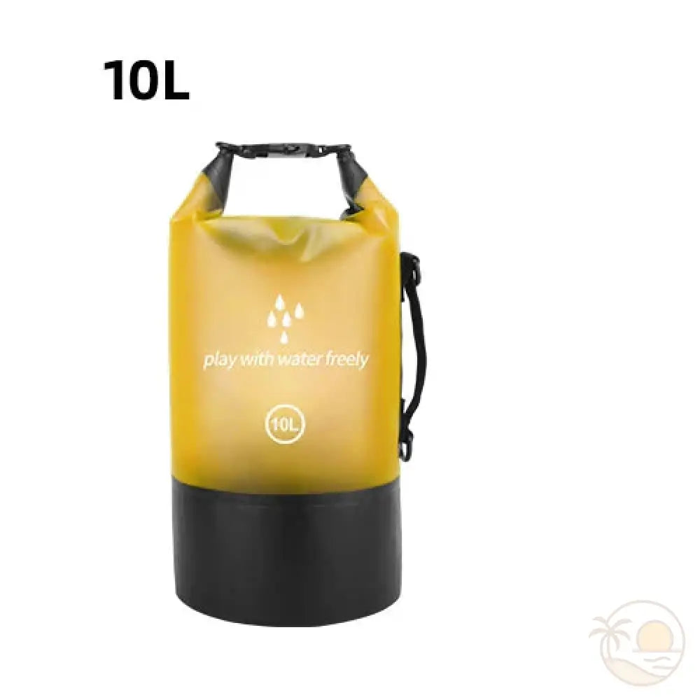 pochette plage etanche jaune 10 L
