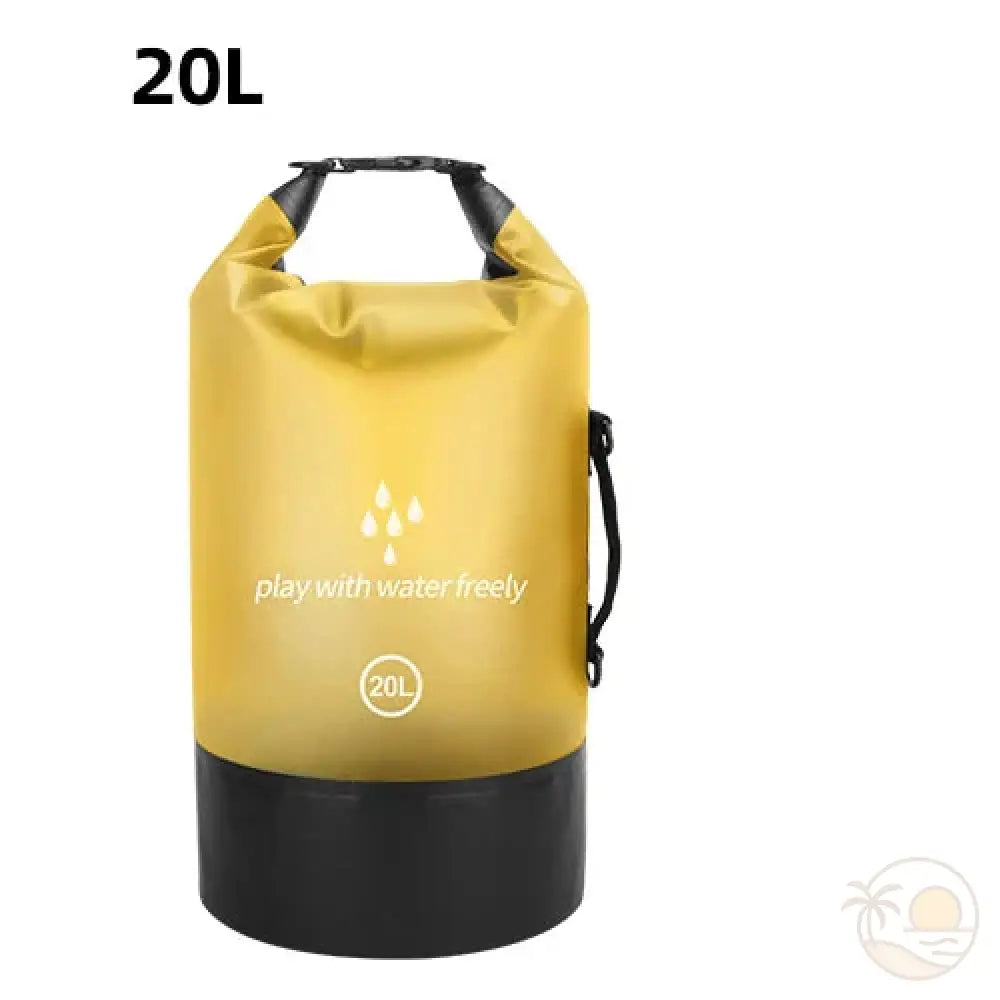 pochette plage etanche jaune 20 L