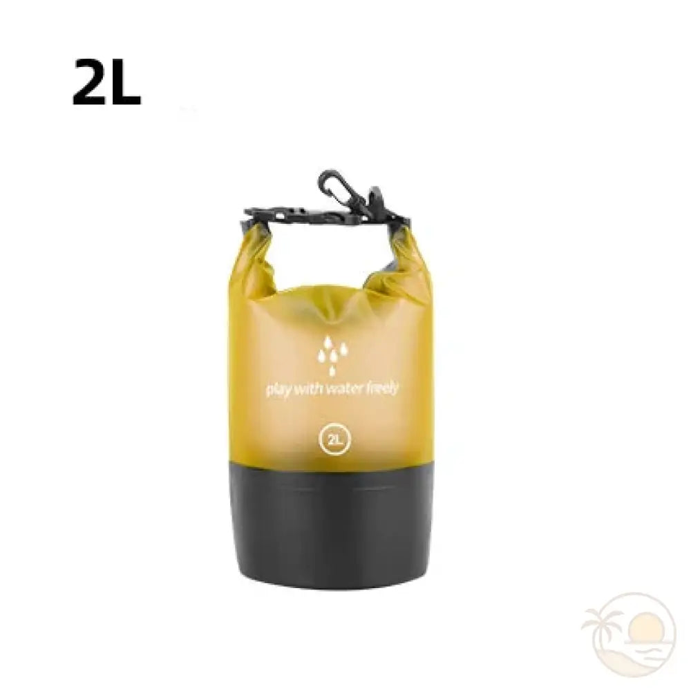pochette plage etanche jaune 2 L