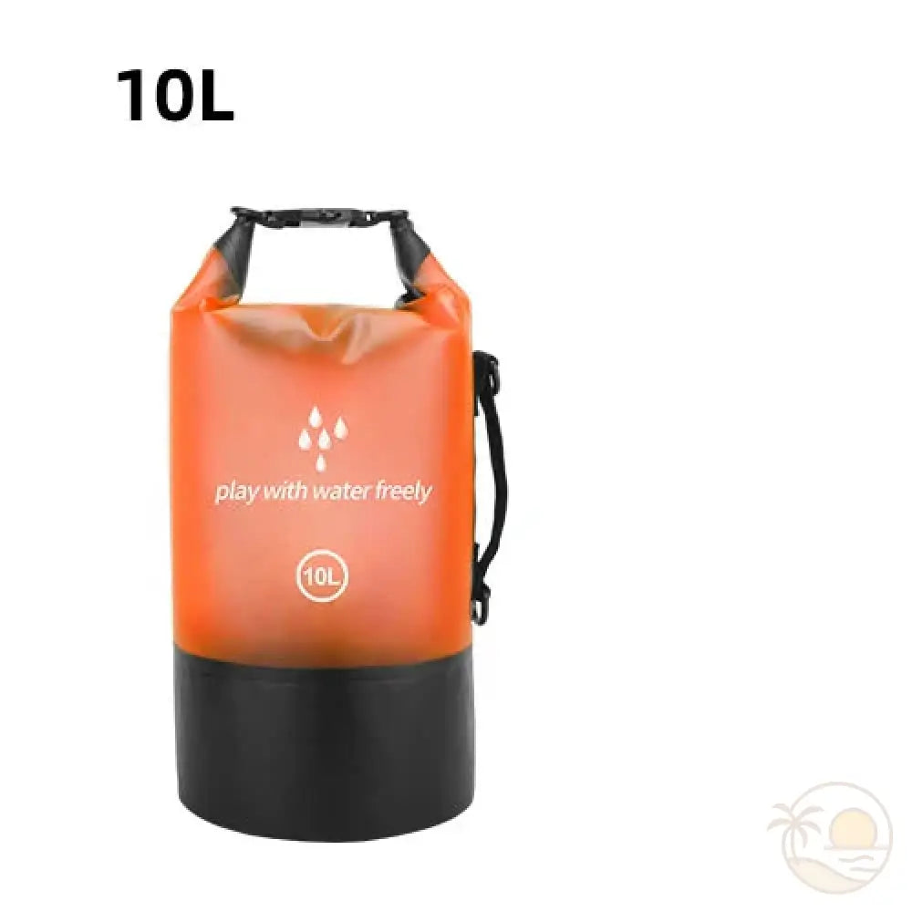 pochette plage etanche orange 10 L