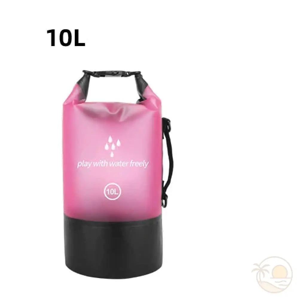 pochette plage etanche rose 10 L