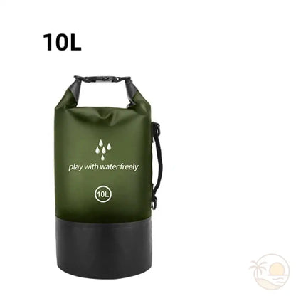 pochette plage etanche vert 10 L