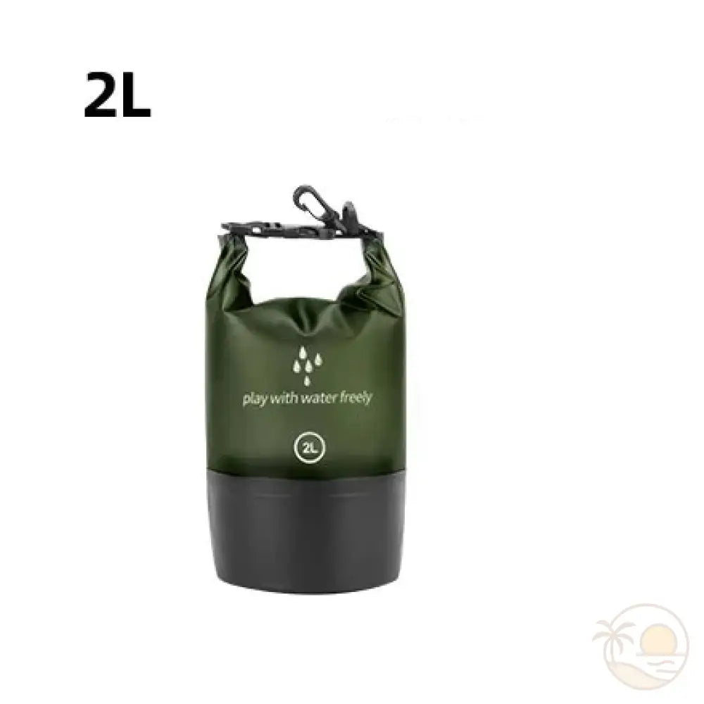 pochette plage etanche vert 2 L