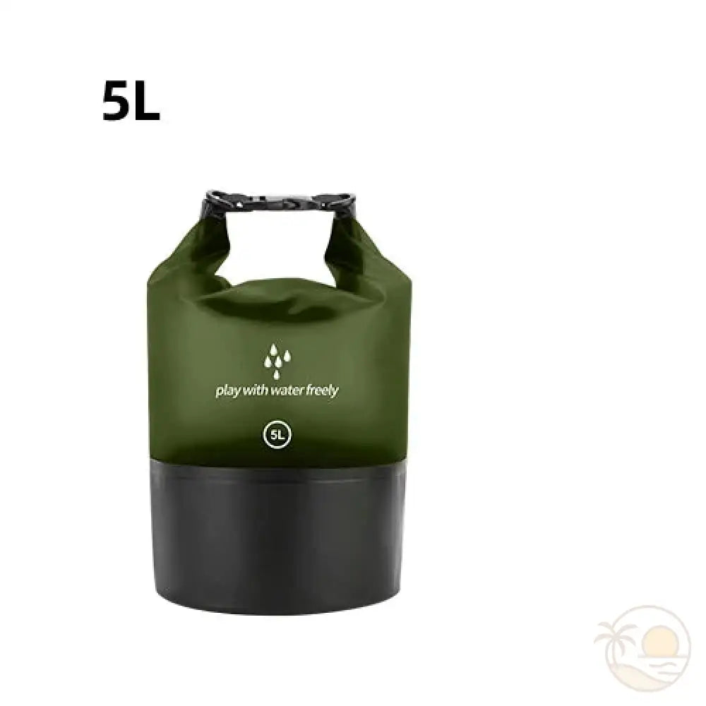 pochette plage etanche vert 5 L