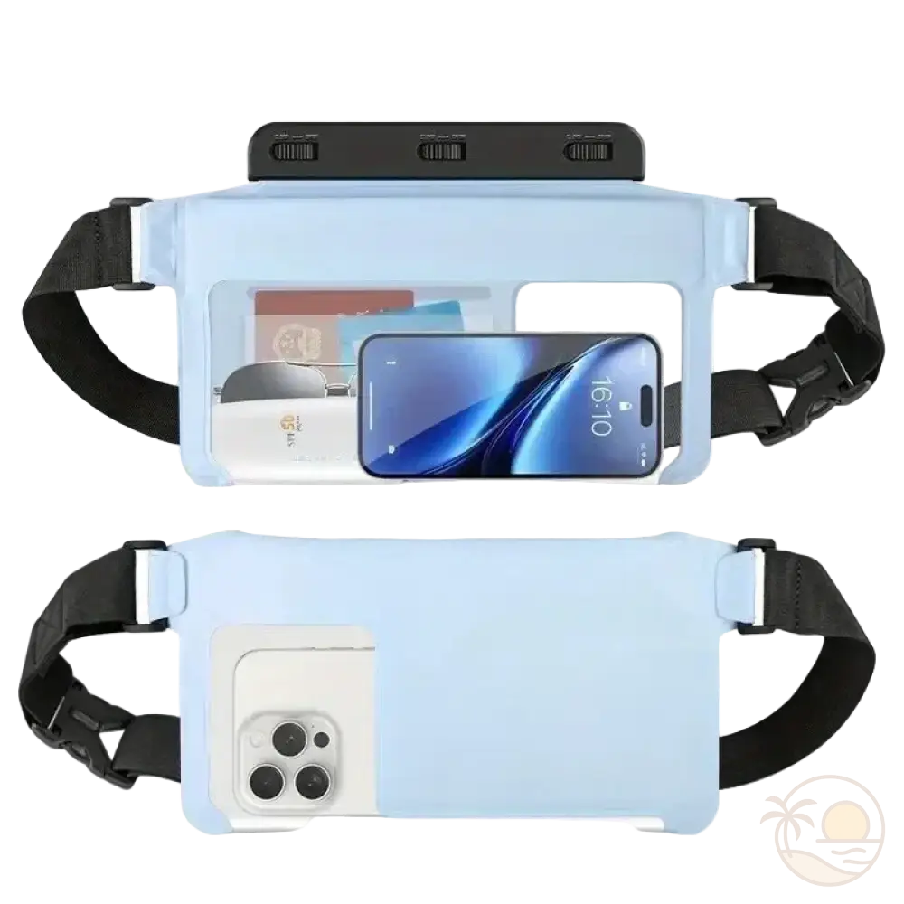 pochette protection telephone plage bleu