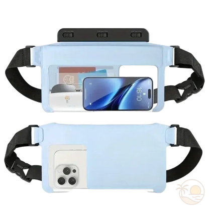 pochette protection telephone plage bleu