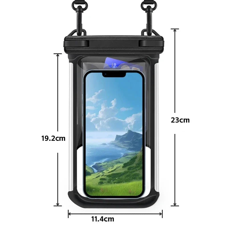 pochette telephone plage noir dimensions