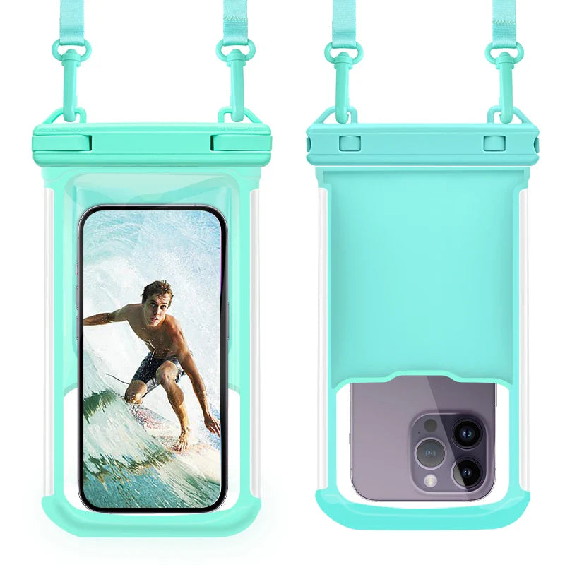 pochette telephone plage vert