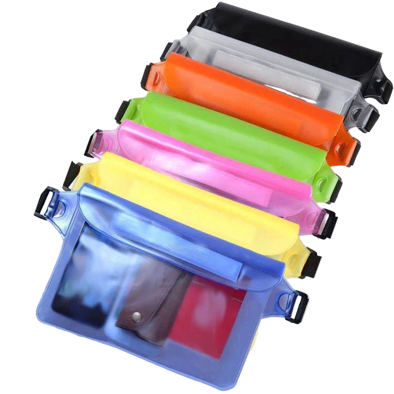 pochettes de plage transparentes bleu jaune rose vert orange blanc noir