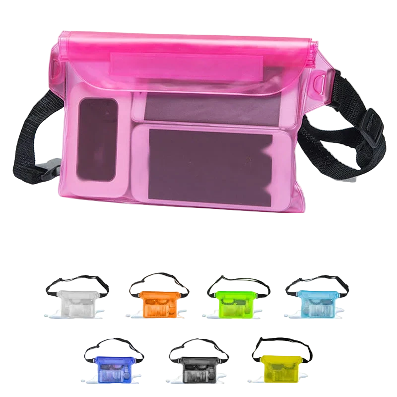 pochettes de plage transparentes rose blanc orange vert bleu noir jaune