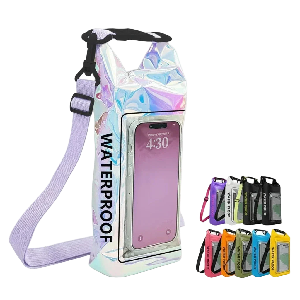 pochettes etanches pour la plage argent irise et toutes les couleurs