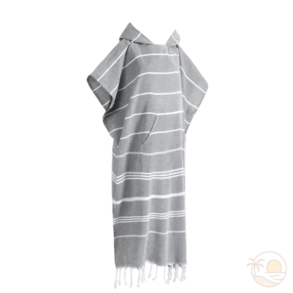 poncho de bain plage gris