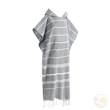 poncho de bain plage gris