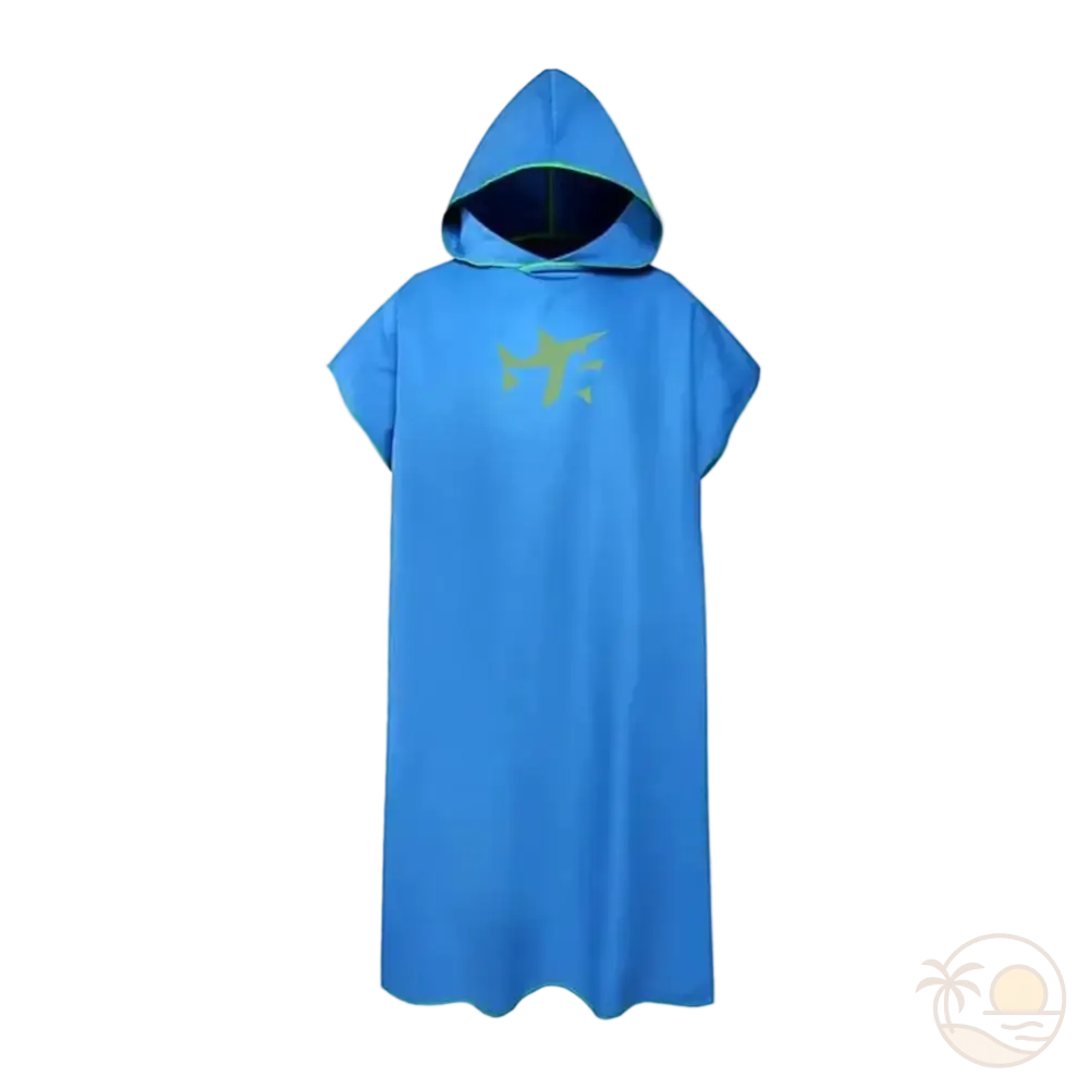 poncho de plage adulte surf bleu