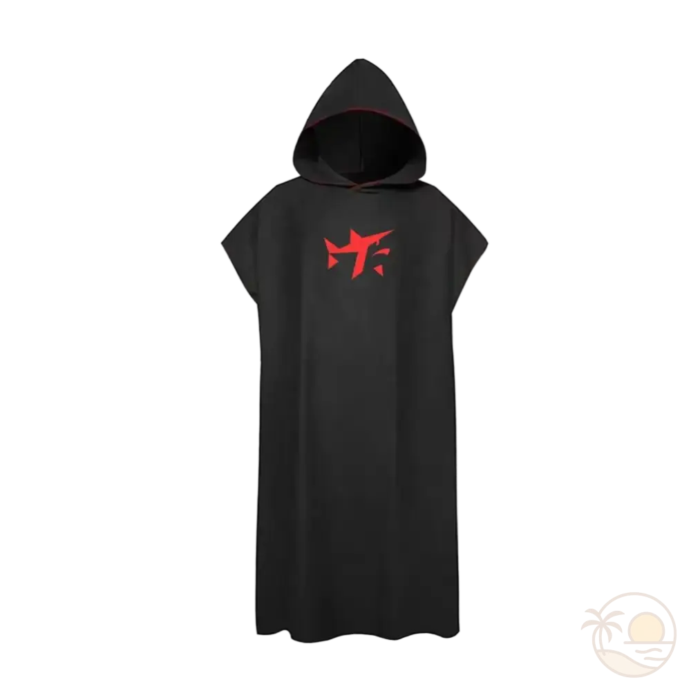 poncho de plage adulte surf noir