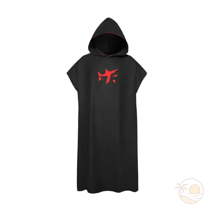 poncho de plage adulte surf noir